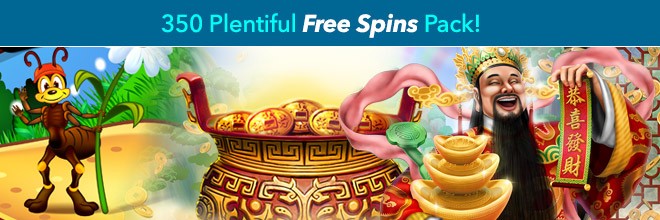 350 Plentiful Free Spins Pack!