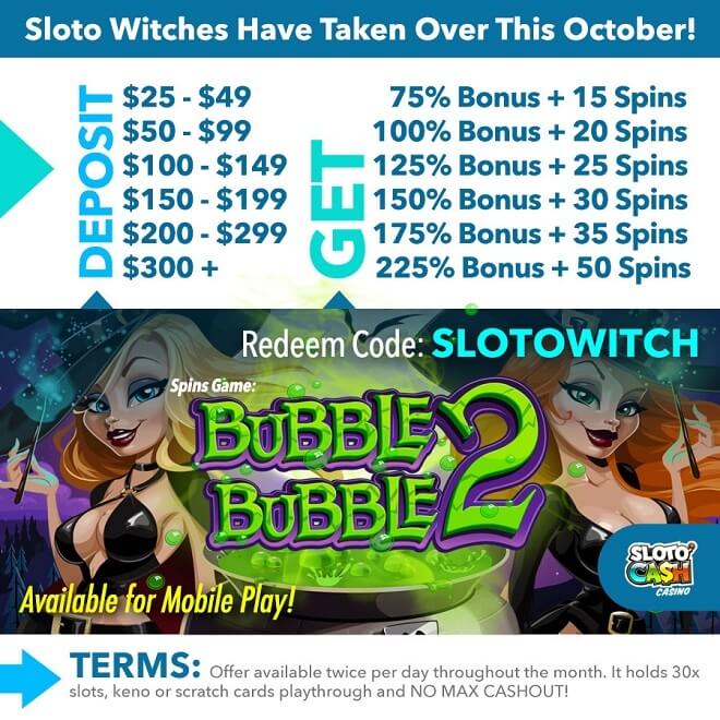 Sloto'Cash Bubble Bubble Free Spins Bonus